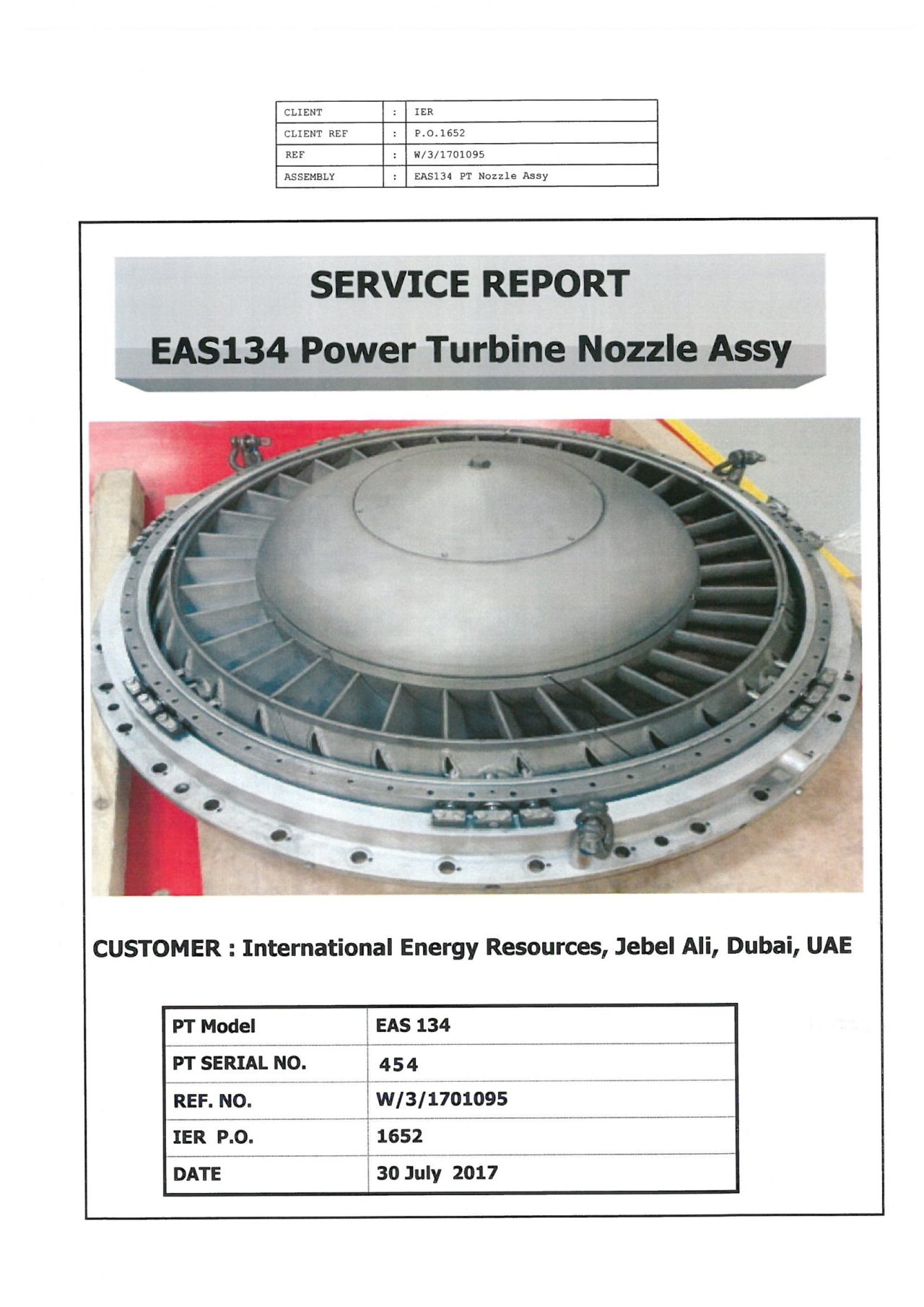 Service Report - EAS134 PT Nozzle Assy GT454_Page_01